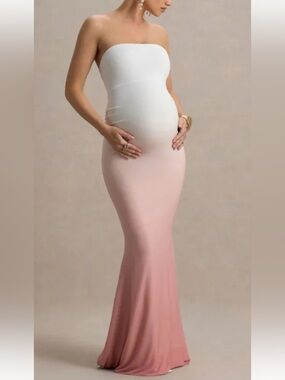 BRAND NEW CLUB L LONDON OMBRÉ MATERNITY MAXI DRESS